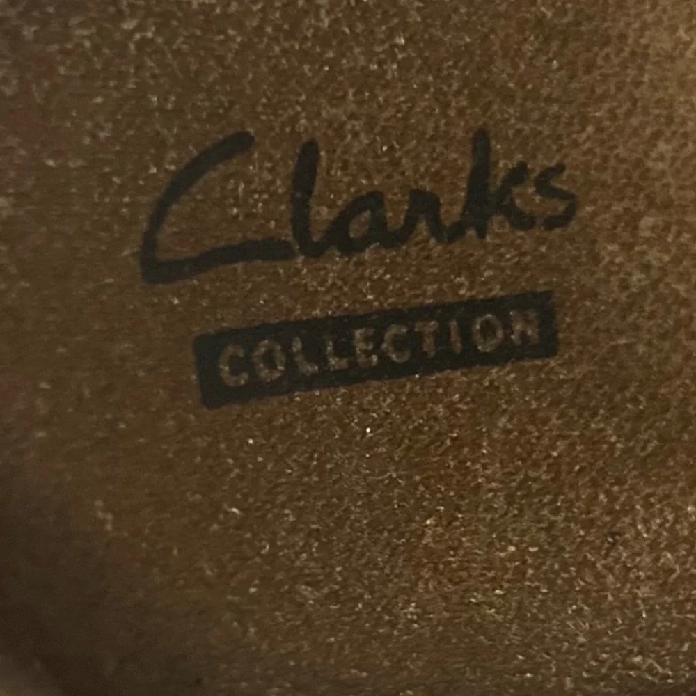 Clarks Slide Sandals Women 10 Brown Leather Floral Laser Cut Beads 26065703